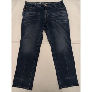 DKNY Jeans Women's Avenue B‎ Jean Dark Wash Size 20 Straight Leg Denim